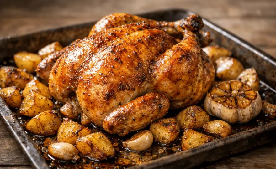 Pollo asado perfecto - Jugoso, fácil y sin errores