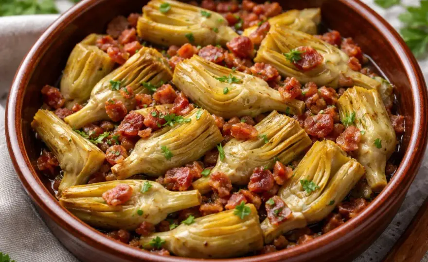 Alcachofas con jamón - receta perfecta, tiernas y sabrosas